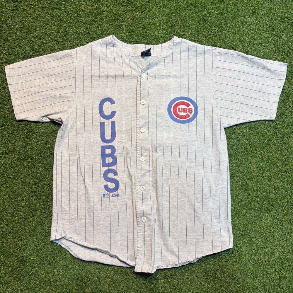 Vtg Chicago Cubs 1992 Pinstripe MLB Home Jersey Mens Sz Large Salem Sportswear